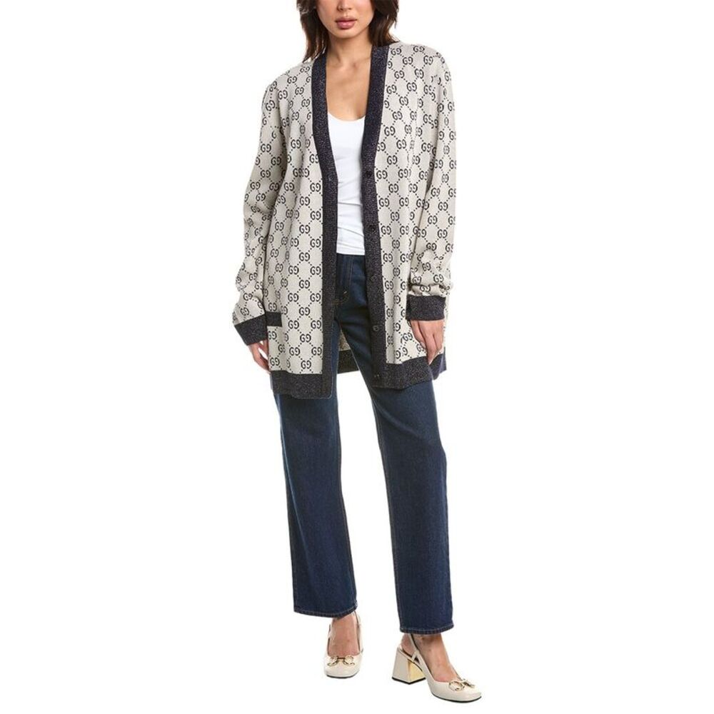 Gucci Womens  Gg Cardigan, Blue